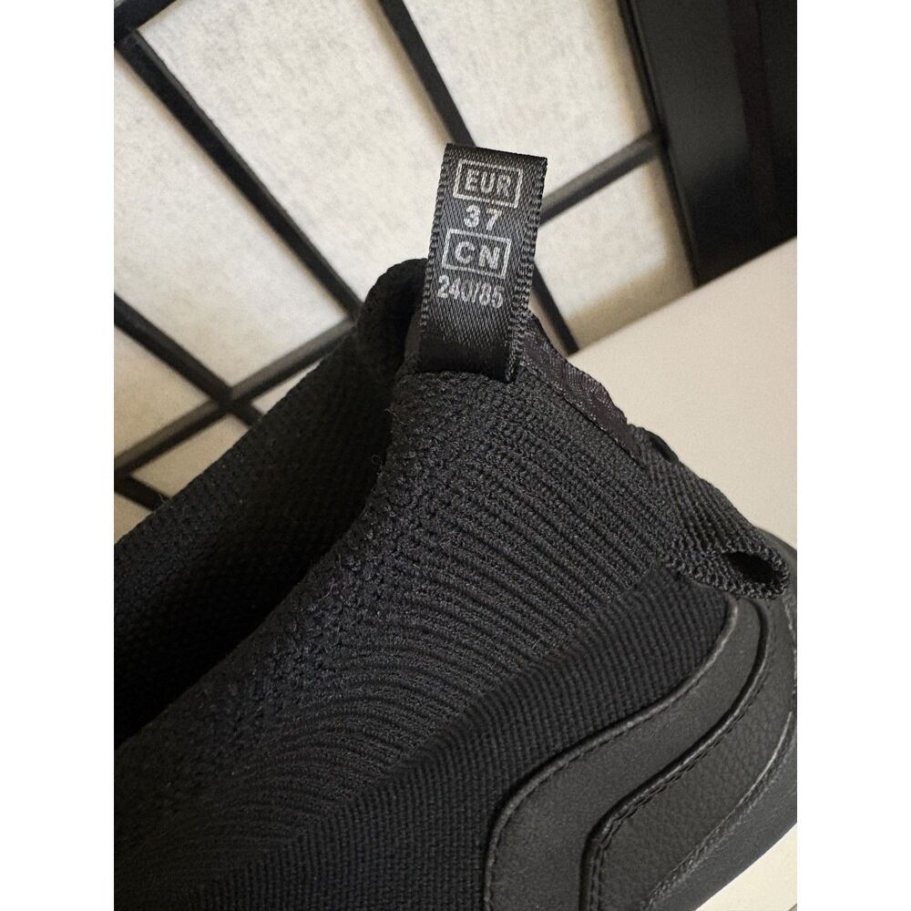 ZARA Black Sock Style Ankle Boots Chunky Platform Sole